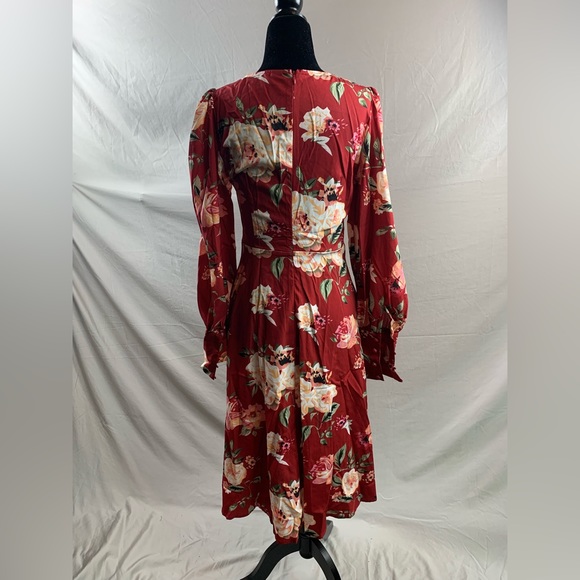 Boho Rose Floral Print Wrap Dress - Picture 10 of 10